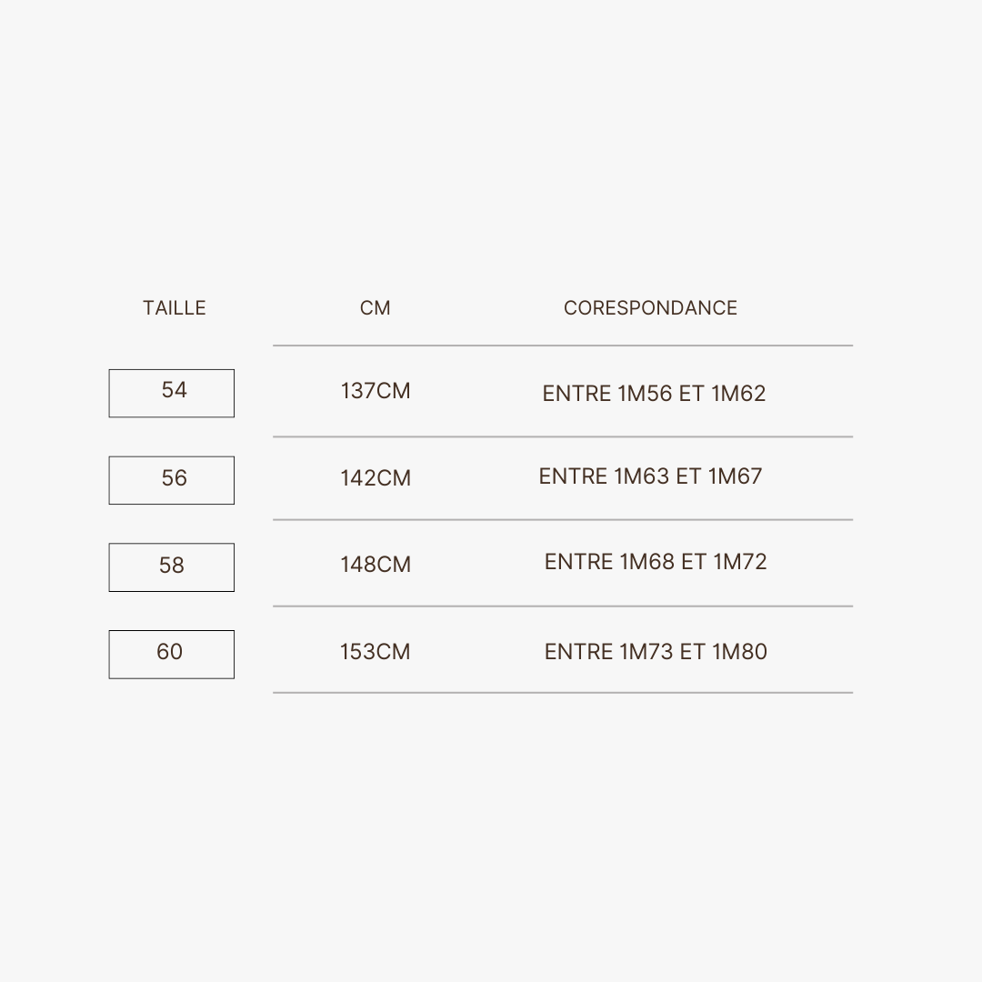 Guide des tailles